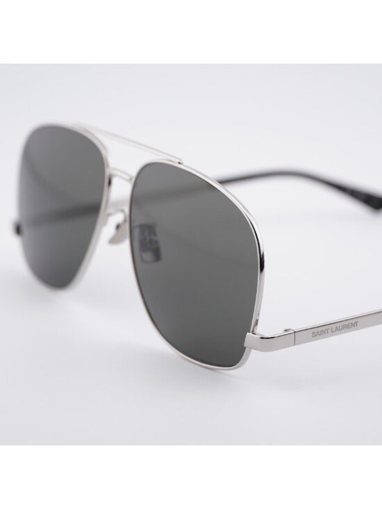 Saint Laurent SL653/F LEON 001 Sunglasses Silver Aviator Frame, Grey Lenses main image 7